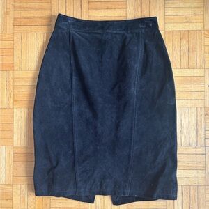 Vintage Suede Pencil Skirt